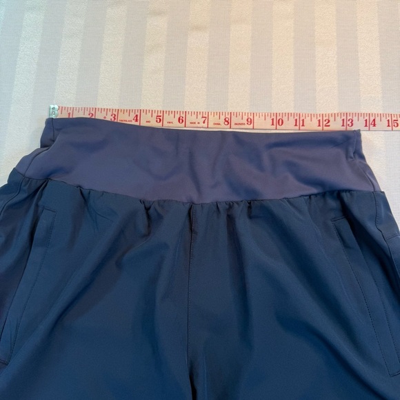 Libin Active Sz S Workout/Running Shorts Navy Blue Liner Zipper Pockets Women - Picture 3 of 12